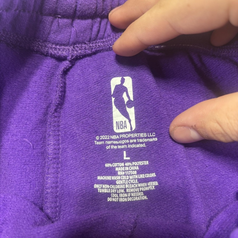 Los Angeles Lakers Baggy Wide Leg Pants Mens Large Purple NBA Basketball NBA Y2K - Picture 7 of 8